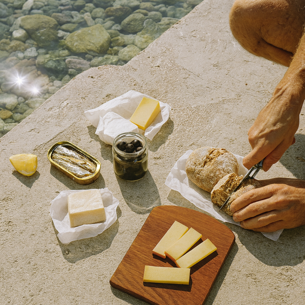Planche à découper Aiona modèle MENTON en chêne, découpe de fromages en bord de mer. 